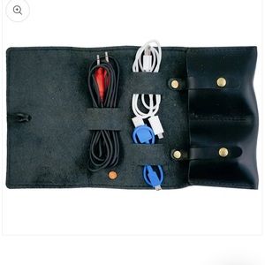 Rustico Sidekick Black Leather Travel Cord Organizer